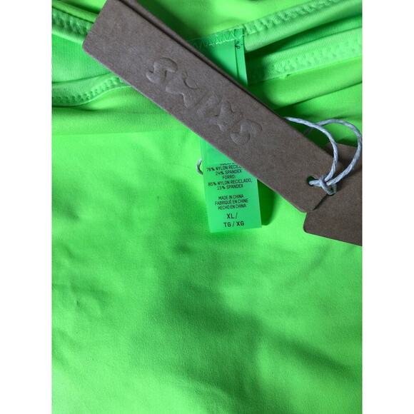 SKIMS Signature Swim Mid Waist Bikini Bottom Swimwear in Neon Green NWT XL - Picture 7 of 8